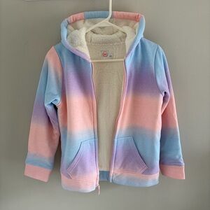 Wonder Nation Girls Sherpa Lined Hoodie Jacket.
